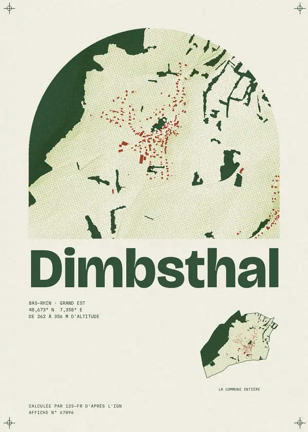 Affiche de Dimbsthal, calculée par 123-fr d'après l'IGN
