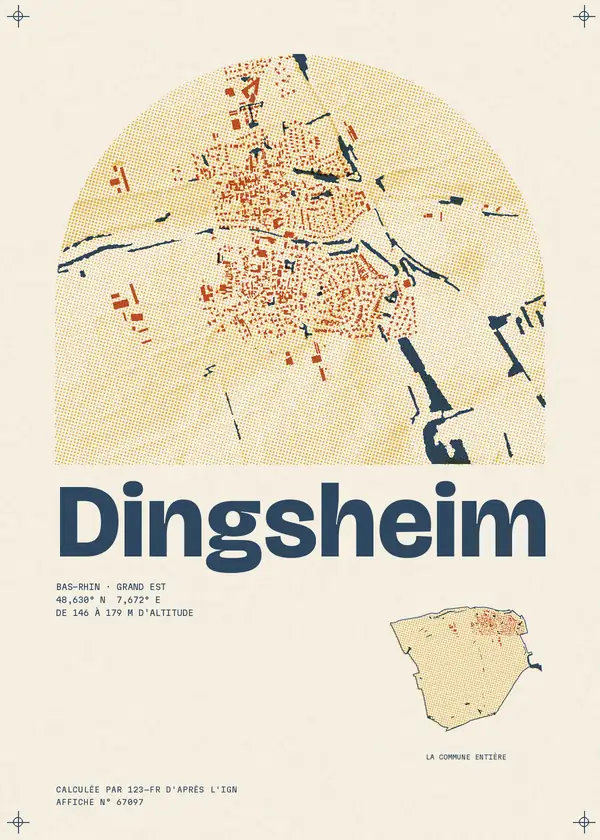 Affiche de Dingsheim, calculée par 123-fr d'après l'IGN