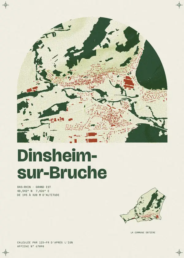 Affiche de Dinsheim-sur-Bruche, calculée par 123-fr d'après l'IGN