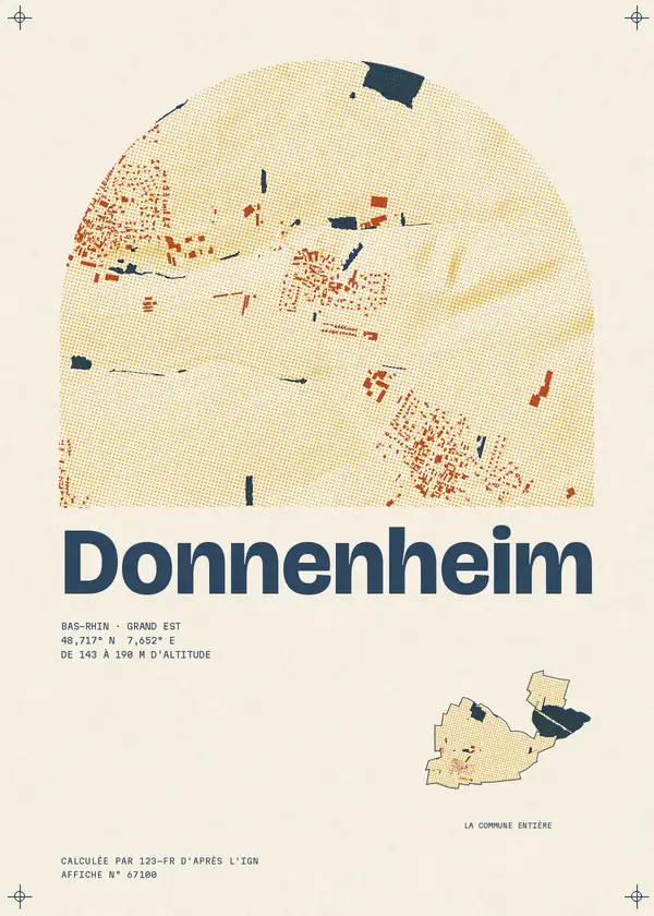 Affiche de Donnenheim, calculée par 123-fr d'après l'IGN