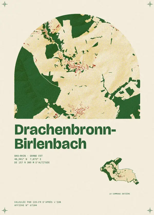 Affiche de Drachenbronn-Birlenbach, calculée par 123-fr d'après l'IGN