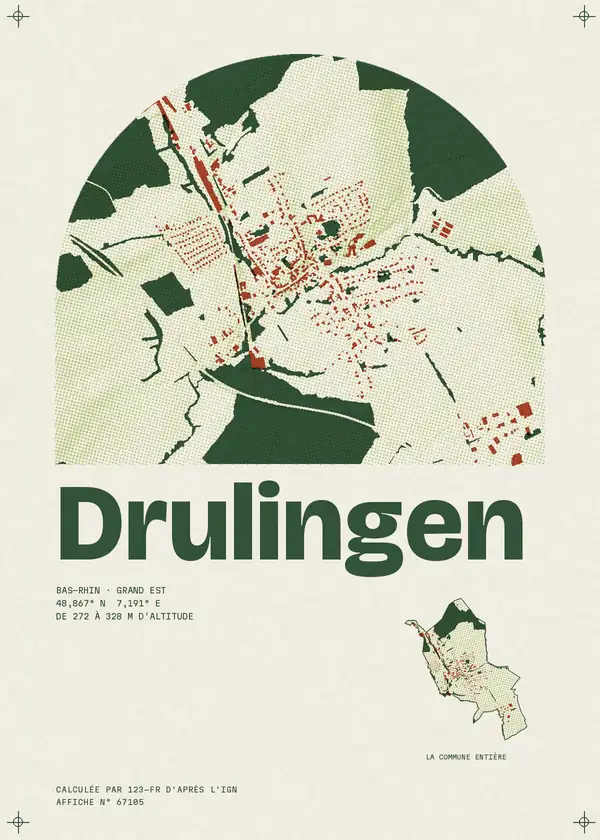 Affiche de Drulingen, calculée par 123-fr d'après l'IGN
