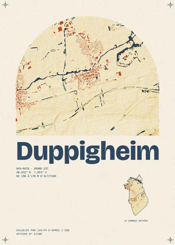 Affiche de Duppigheim, calculée par 123-fr d'après l'IGN