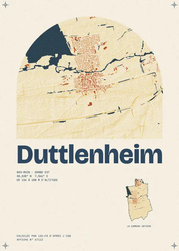 Affiche de Duttlenheim, calculée par 123-fr d'après l'IGN