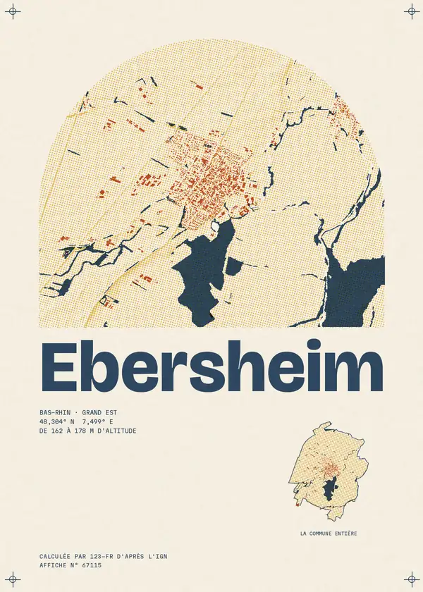 Affiche de Ebersheim, calculée par 123-fr d'après l'IGN