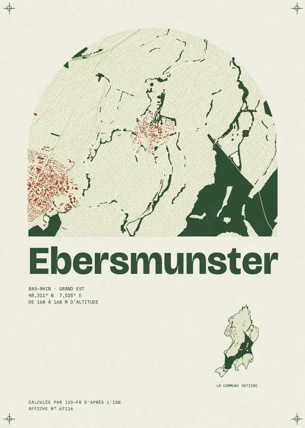 Affiche de Ebersmunster, calculée par 123-fr d'après l'IGN