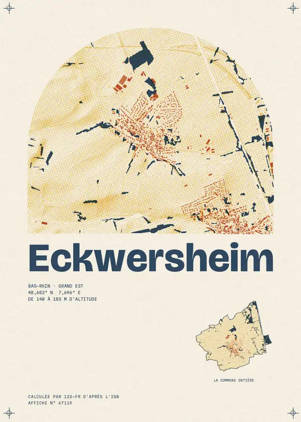 Affiche de Eckwersheim, calculée par 123-fr d'après l'IGN