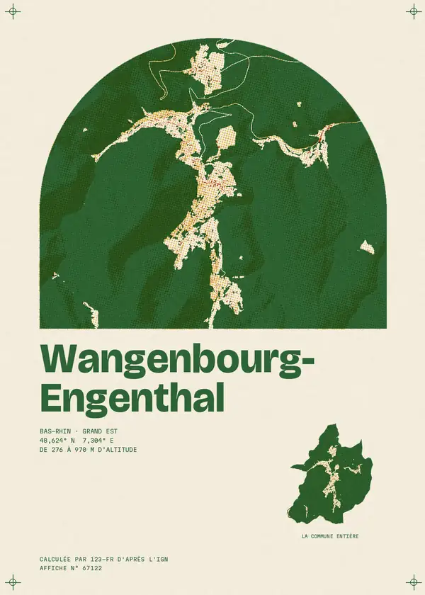 Affiche de Wangenbourg-Engenthal, calculée par 123-fr d'après l'IGN