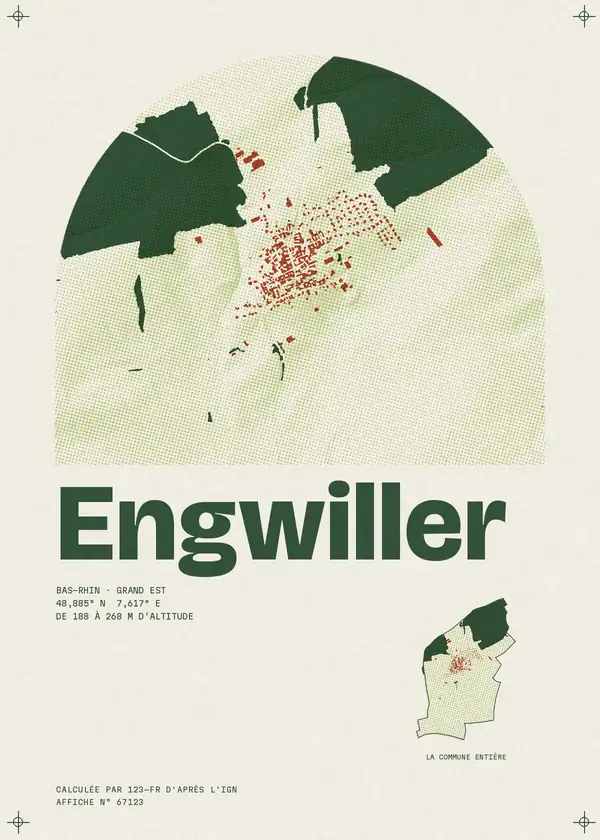Affiche de Engwiller, calculée par 123-fr d'après l'IGN