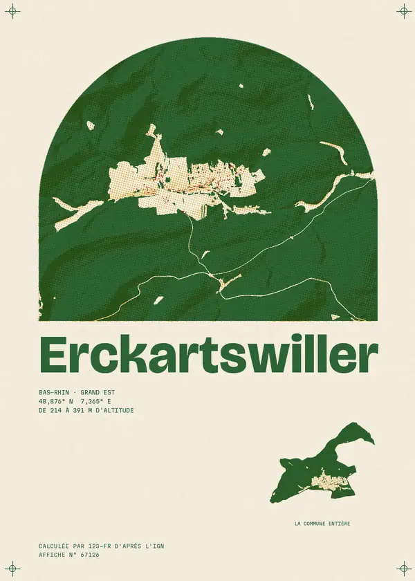 Affiche de Erckartswiller, calculée par 123-fr d'après l'IGN