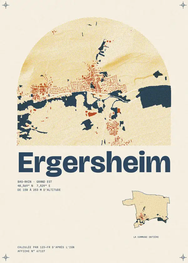 Affiche de Ergersheim, calculée par 123-fr d'après l'IGN