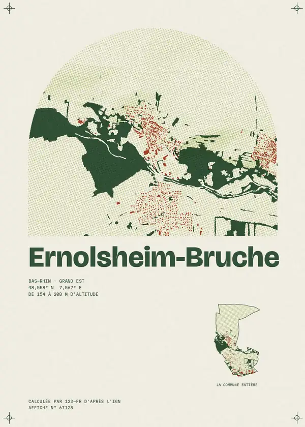 Affiche de Ernolsheim-Bruche, calculée par 123-fr d'après l'IGN