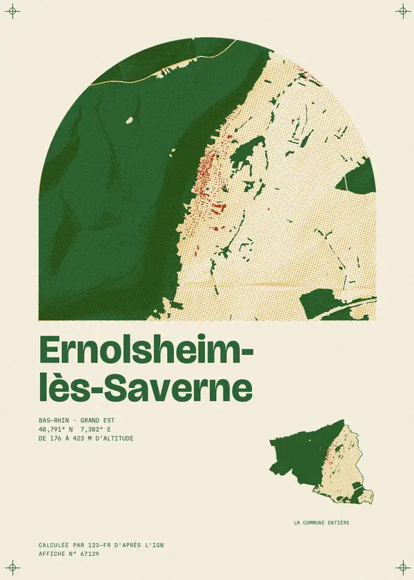 Affiche de Ernolsheim-lès-Saverne, calculée par 123-fr d'après l'IGN