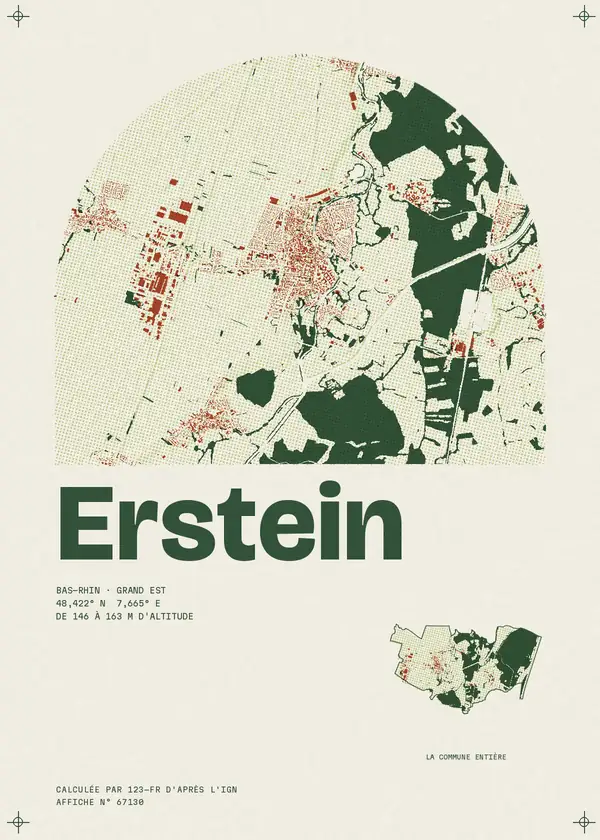 Affiche de Erstein, calculée par 123-fr d'après l'IGN