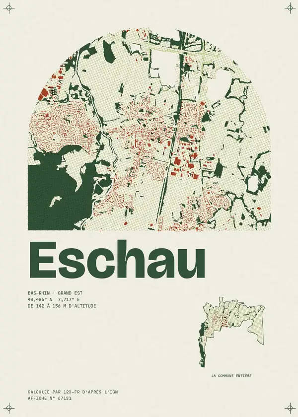 Affiche de Eschau, calculée par 123-fr d'après l'IGN