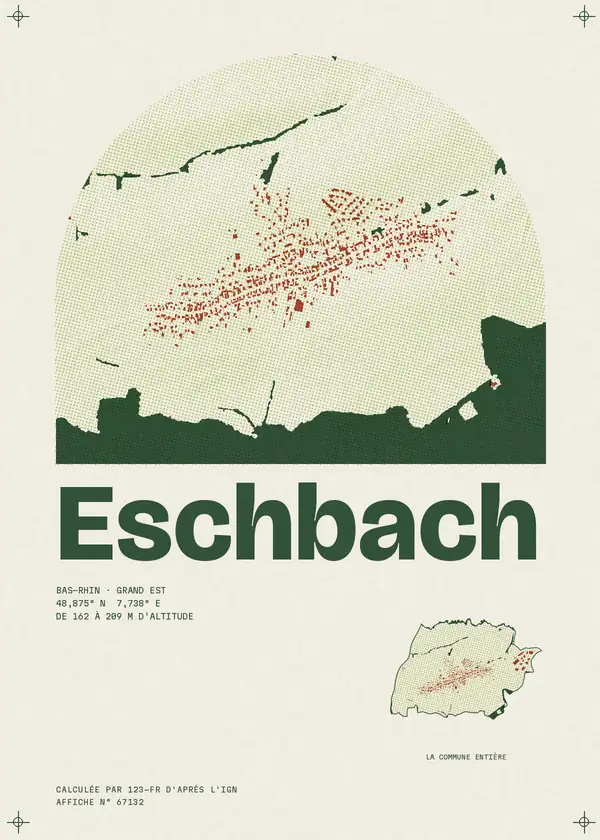 Affiche de Eschbach, calculée par 123-fr d'après l'IGN