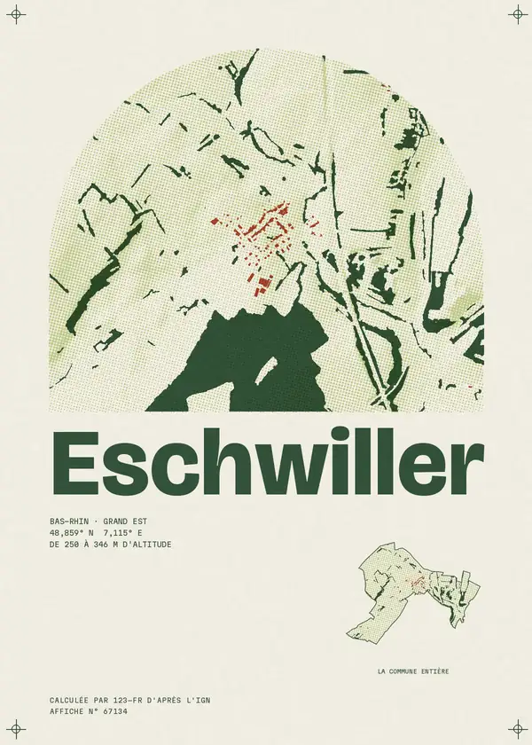 Affiche de Eschwiller, calculée par 123-fr d'après l'IGN