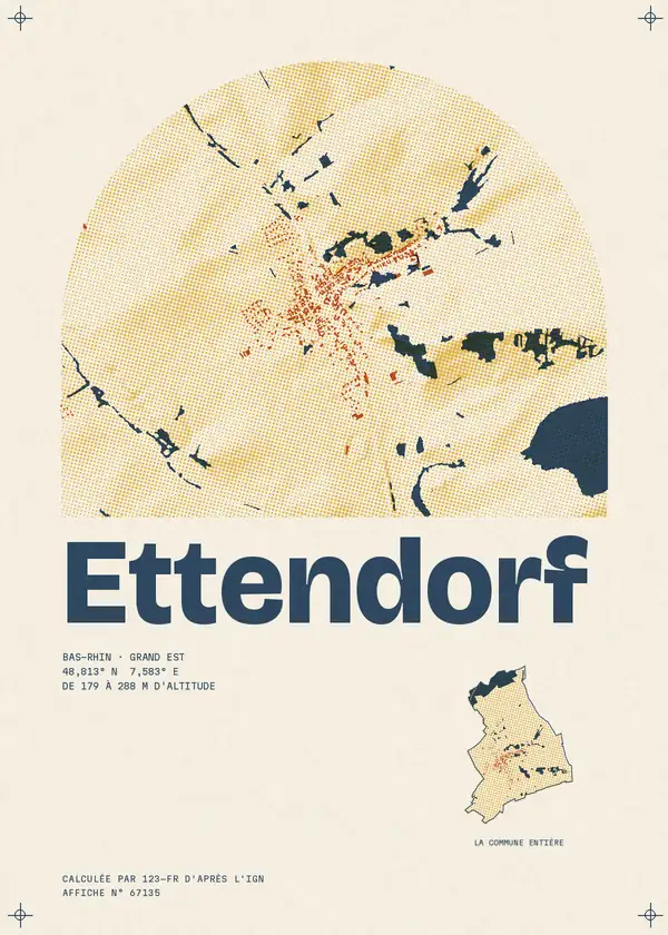Affiche de Ettendorf, calculée par 123-fr d'après l'IGN