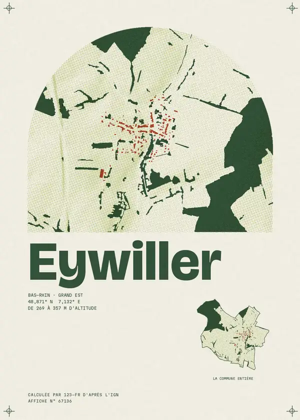 Affiche de Eywiller, calculée par 123-fr d'après l'IGN