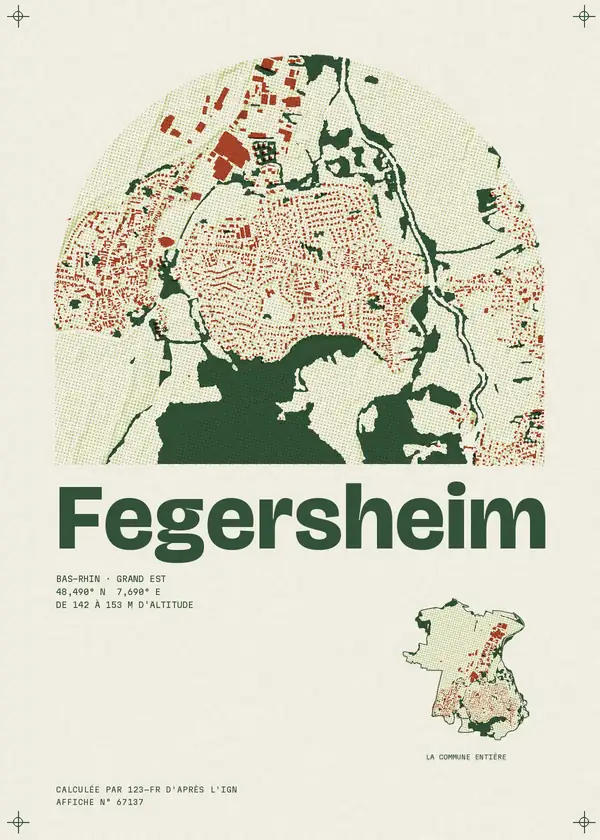Affiche de Fegersheim, calculée par 123-fr d'après l'IGN