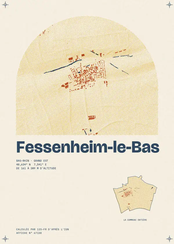 Affiche de Fessenheim-le-Bas, calculée par 123-fr d'après l'IGN