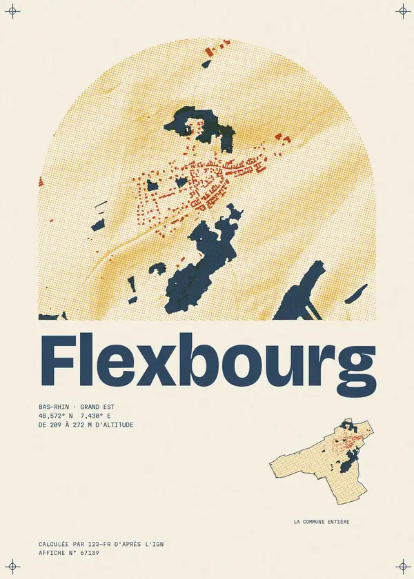 Affiche de Flexbourg, calculée par 123-fr d'après l'IGN