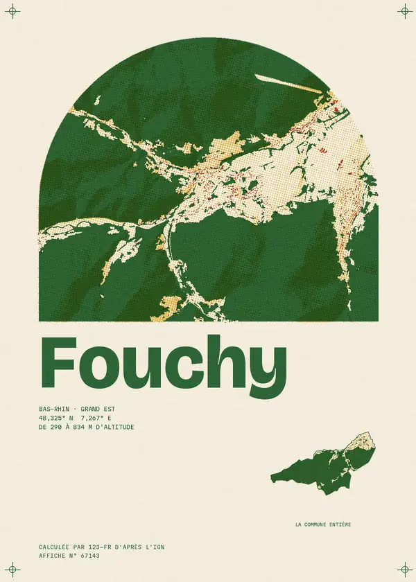 Affiche de Fouchy, calculée par 123-fr d'après l'IGN