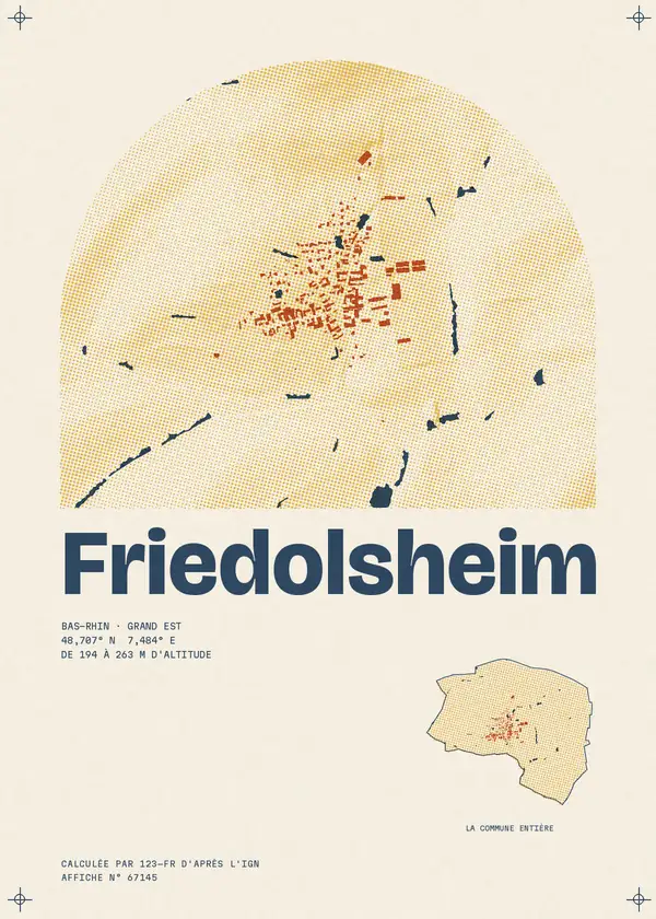 Affiche de Friedolsheim, calculée par 123-fr d'après l'IGN