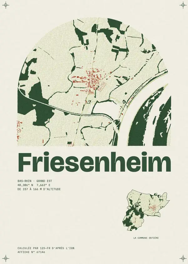 Affiche de Friesenheim, calculée par 123-fr d'après l'IGN