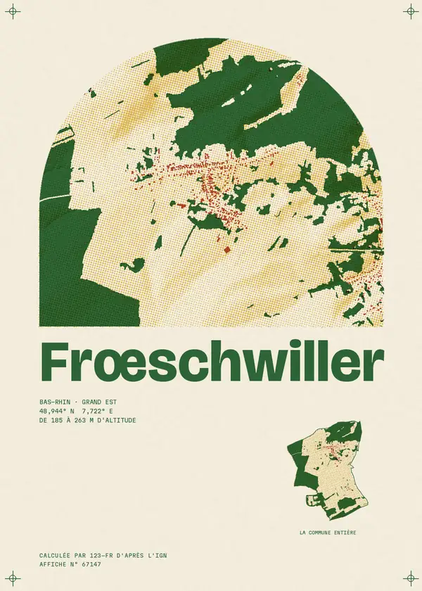 Affiche de Frœschwiller, calculée par 123-fr d'après l'IGN