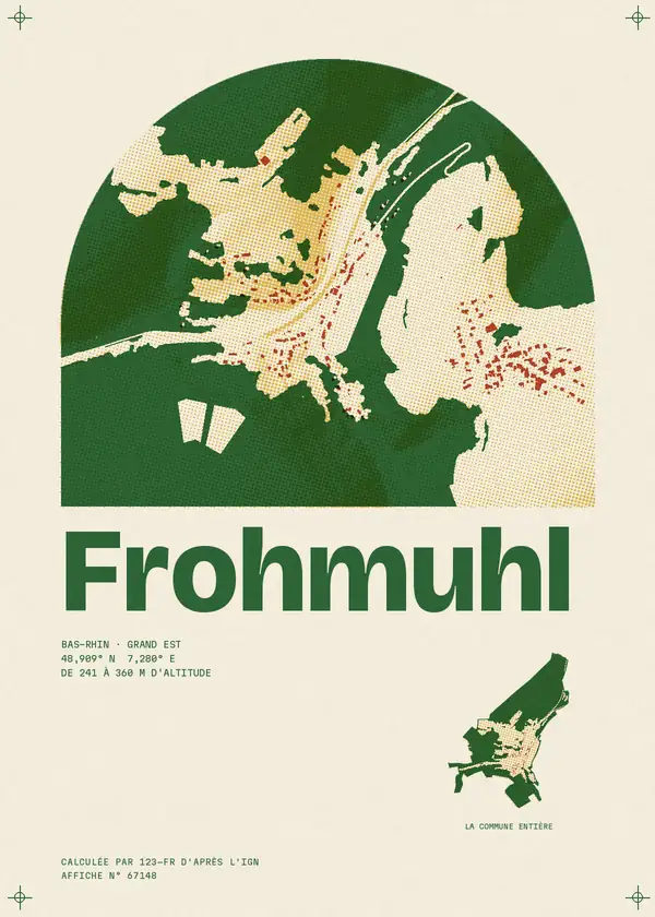 Affiche de Frohmuhl, calculée par 123-fr d'après l'IGN