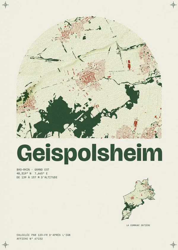 Affiche de Geispolsheim, calculée par 123-fr d'après l'IGN