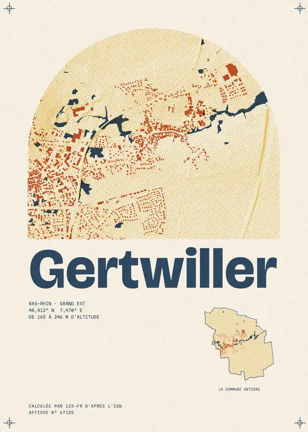 Affiche de Gertwiller, calculée par 123-fr d'après l'IGN