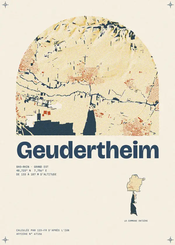 Affiche de Geudertheim, calculée par 123-fr d'après l'IGN