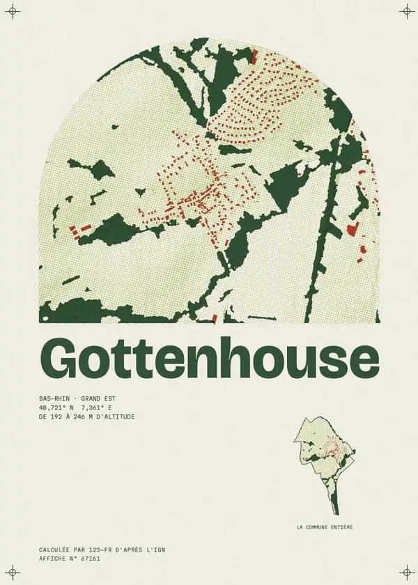 Affiche de Gottenhouse, calculée par 123-fr d'après l'IGN