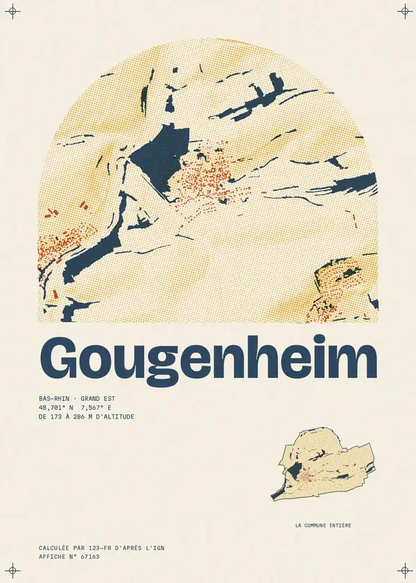 Affiche de Gougenheim, calculée par 123-fr d'après l'IGN