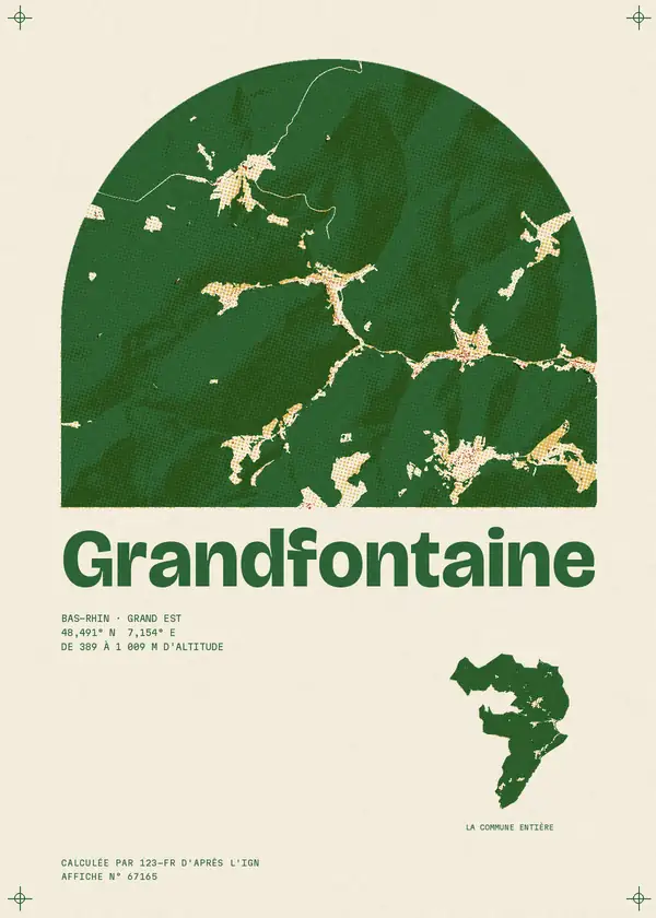 Affiche de Grandfontaine, calculée par 123-fr d'après l'IGN