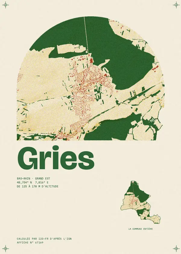 Affiche de Gries, calculée par 123-fr d'après l'IGN