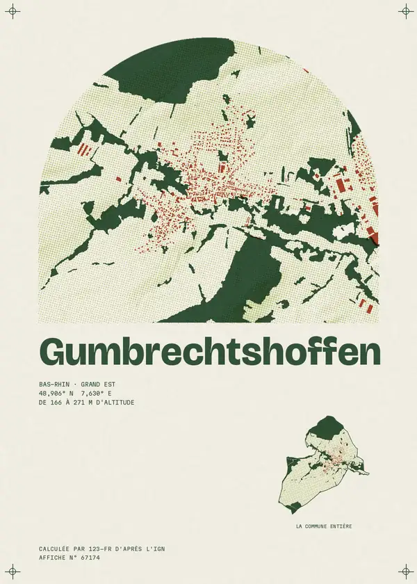 Affiche de Gumbrechtshoffen, calculée par 123-fr d'après l'IGN