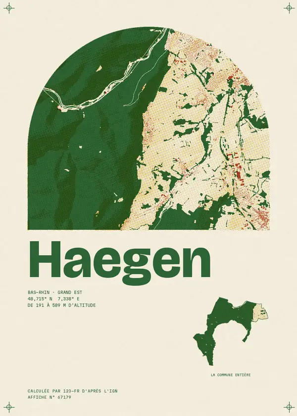 Affiche de Haegen, calculée par 123-fr d'après l'IGN