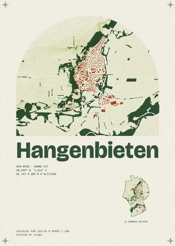 Affiche de Hangenbieten, calculée par 123-fr d'après l'IGN