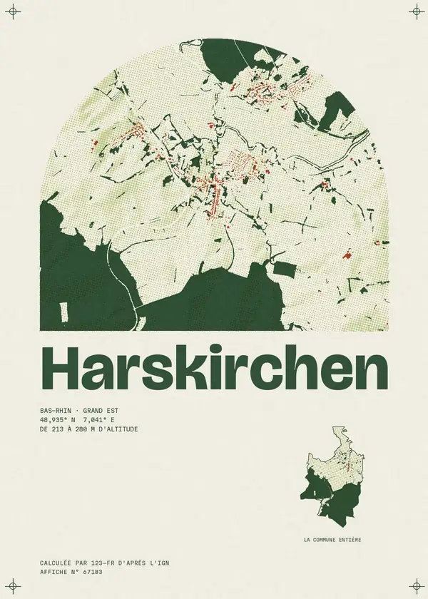 Affiche de Harskirchen, calculée par 123-fr d'après l'IGN
