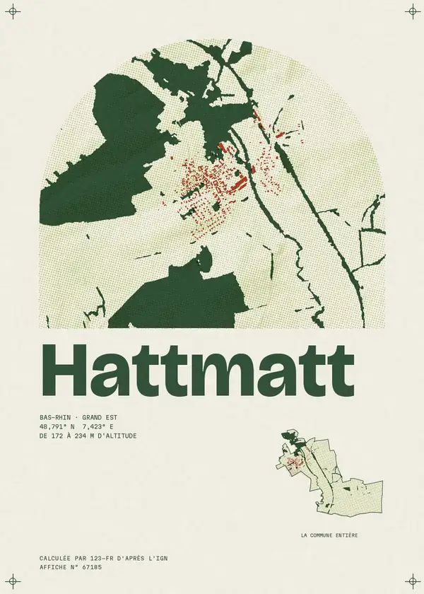 Affiche de Hattmatt, calculée par 123-fr d'après l'IGN