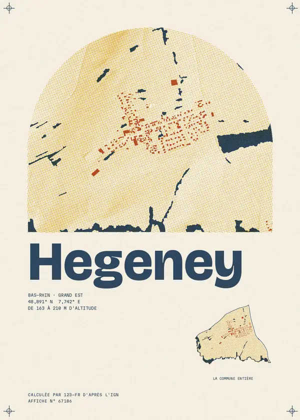 Affiche de Hegeney, calculée par 123-fr d'après l'IGN