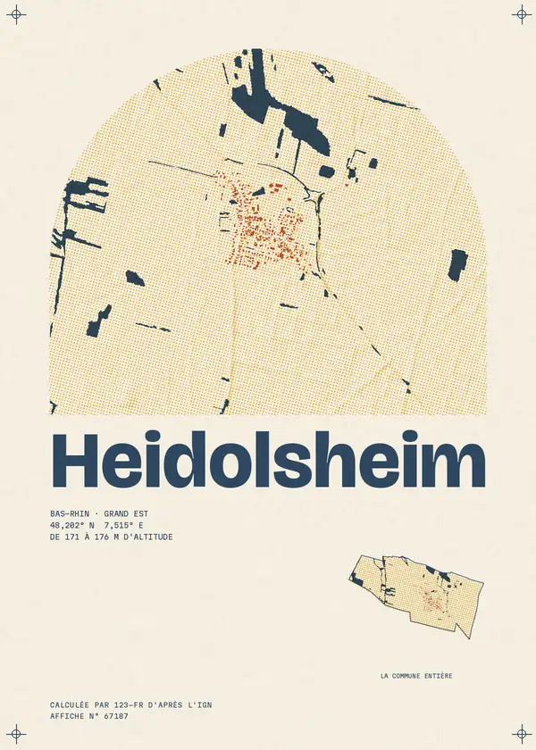 Affiche de Heidolsheim, calculée par 123-fr d'après l'IGN