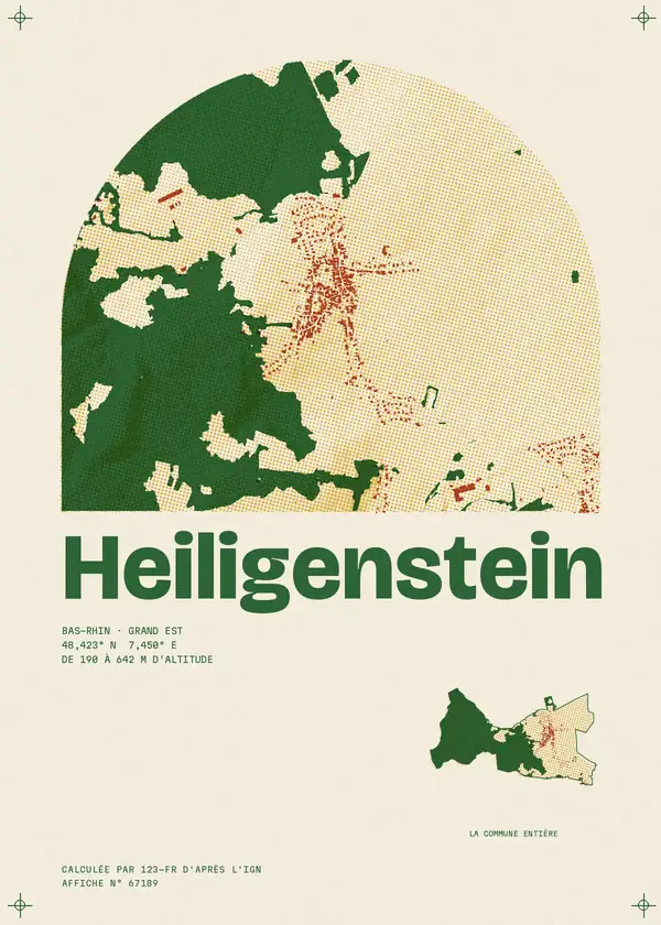 Affiche de Heiligenstein, calculée par 123-fr d'après l'IGN