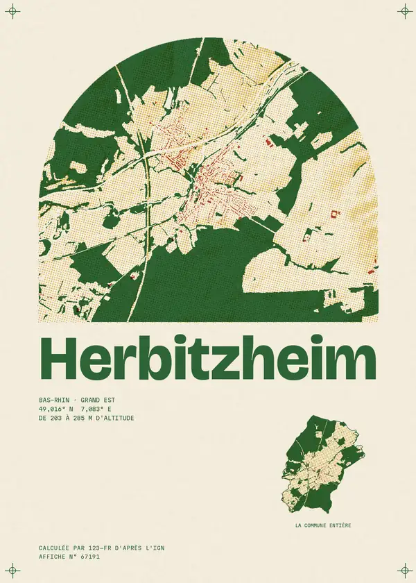 Affiche de Herbitzheim, calculée par 123-fr d'après l'IGN