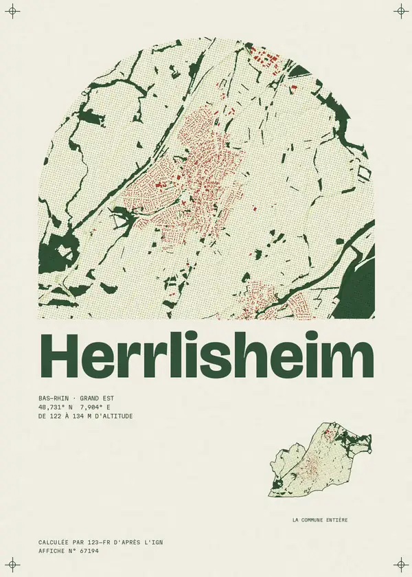 Affiche de Herrlisheim, calculée par 123-fr d'après l'IGN