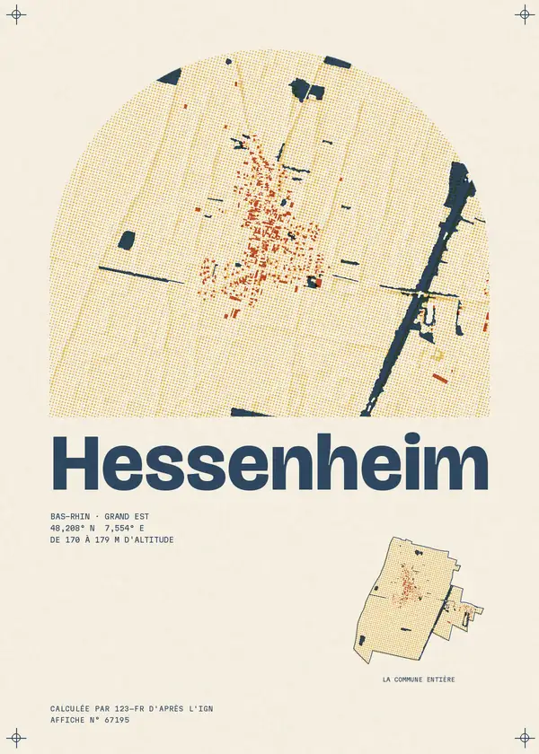 Affiche de Hessenheim, calculée par 123-fr d'après l'IGN