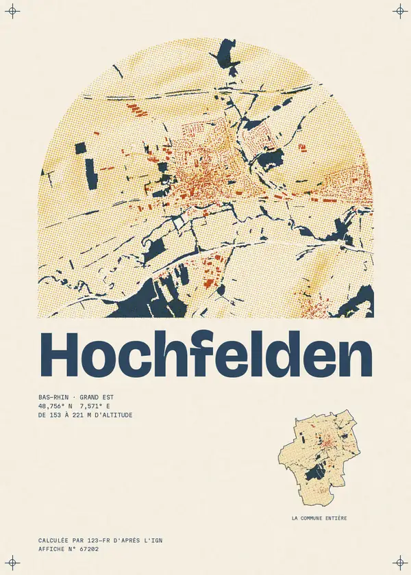 Affiche de Hochfelden, calculée par 123-fr d'après l'IGN